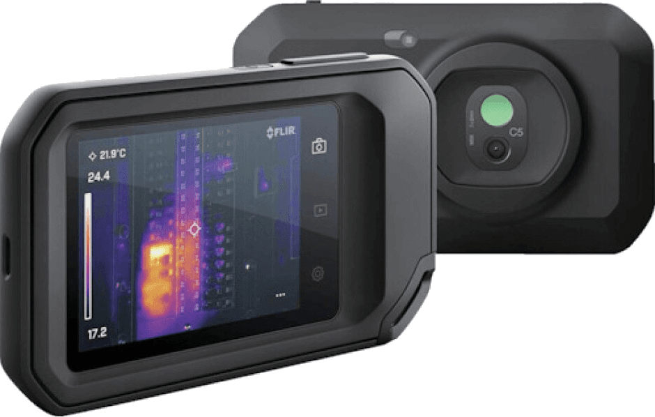 Kamera thermal FLIR yang menampilkan perbedaan suhu